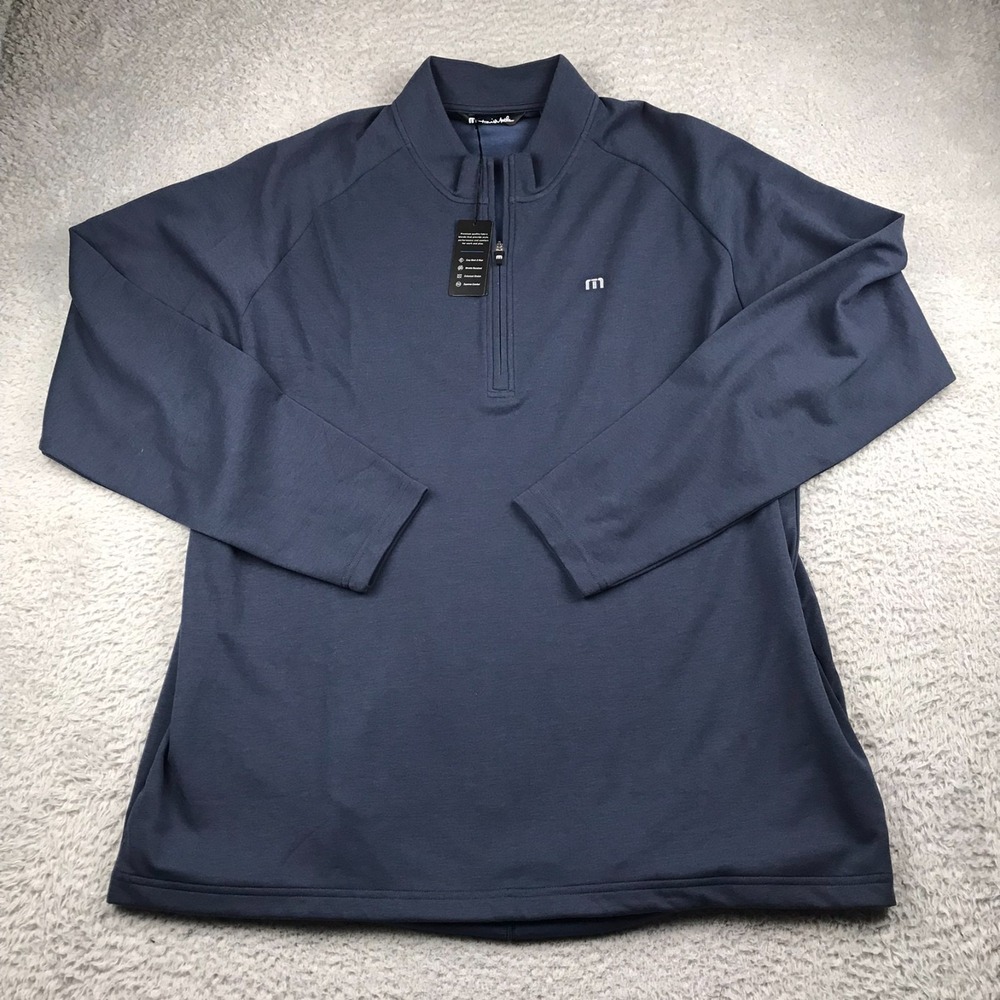 Travis‎ Mathew Upgraded Quarter Zip Pullover Mens 3XL Navy Performance NEW NWT